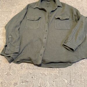 Aerie Olive Button Down Shirt